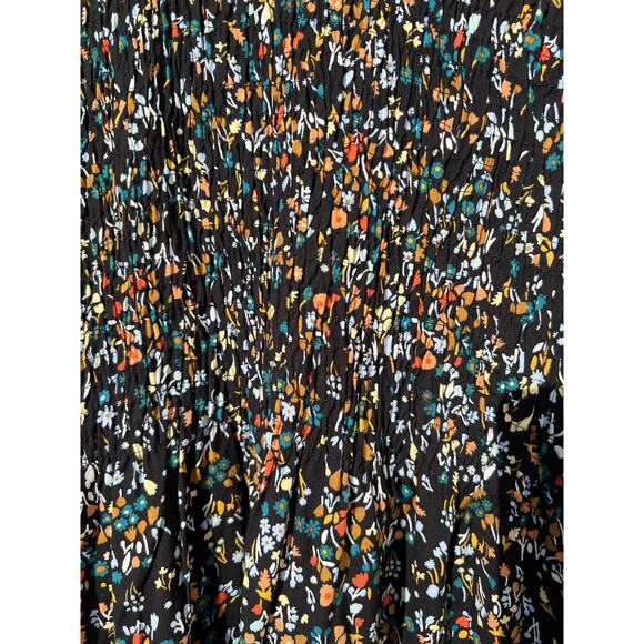 Croft And Barrow Floral Maxi Dress Pockets Smocked Whimsigoth Fairy Peasant L - Picture 3 of 7